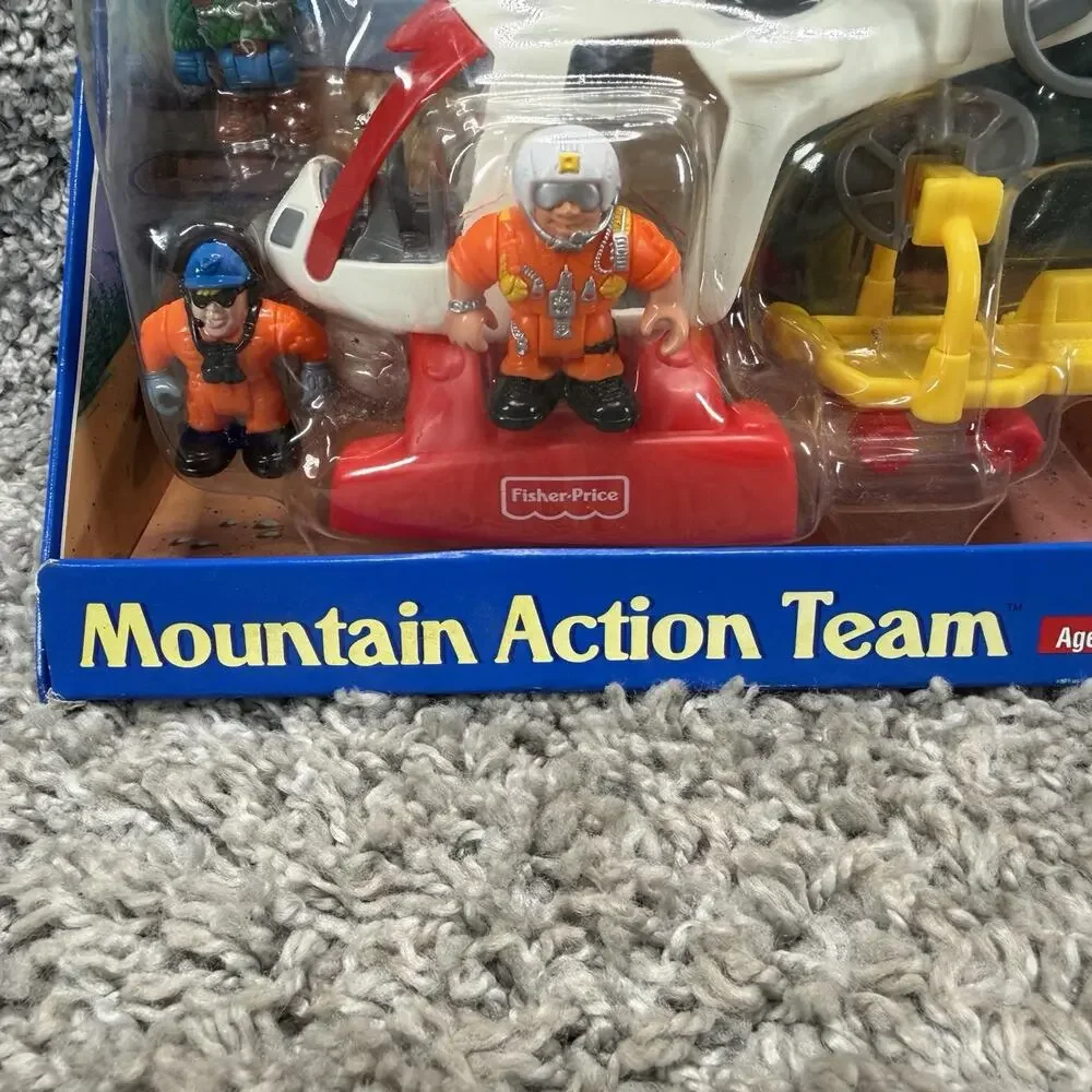 Vintage Fisher Price Mountain Action Team 72939 Helicopter Rescue Playset New